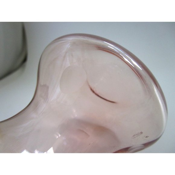 Vintage Pink Depression Art Glass Etched - Stretched Pedestal 8.25" H Bud Vase - Picture 9 of 15